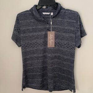 STRIPED WOMENS COLLARED GOLF SHIRT NEW WITH TAGS